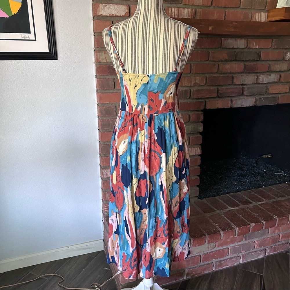 Rolla’s Eve Painted Tulip Print Button Up Midi Dr… - image 7